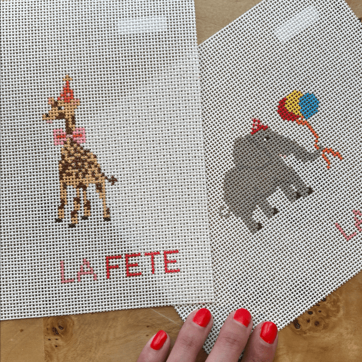 La Fete Needlepoint - Party Animals - Elephant Needlepoint Canvas - Pisgah Needleworks
