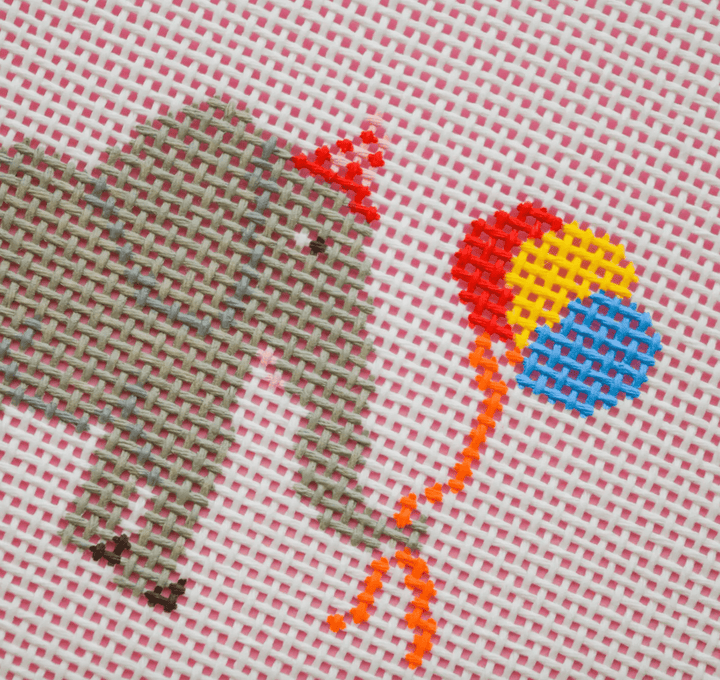 La Fete Needlepoint - Party Animals - Elephant Needlepoint Canvas - Pisgah Needleworks