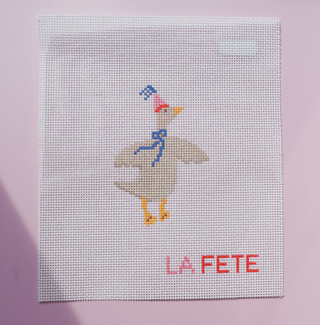 La Fete Needlepoint - Party Animals - Goose Needlepoint Canvas - Pisgah Needleworks
