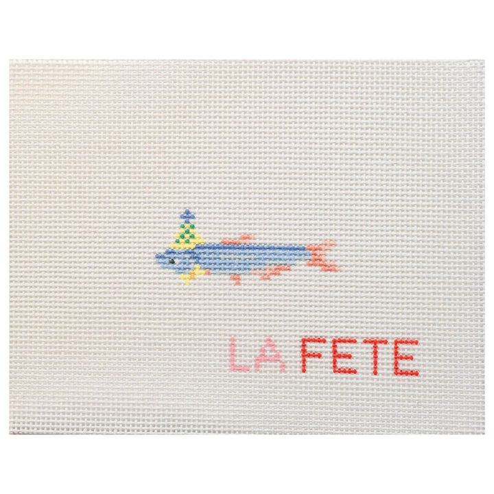 La Fete Needlepoint Party Animals Sardine Hand Painted Needlepoint Canvas - Pisgah Needleworks