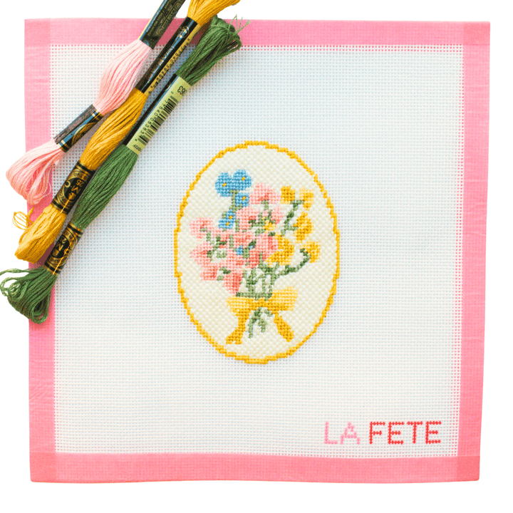 La Fete Needlepoint - Spring Floral Cameo - Pisgah Needleworks