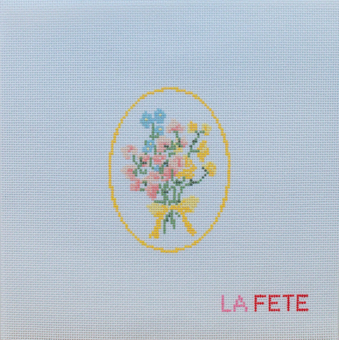 La Fete Needlepoint - Spring Floral Cameo - Pisgah Needleworks