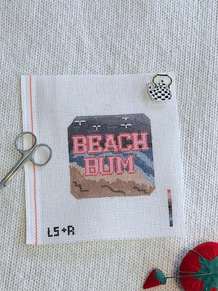 Lets Stitch Studio - Beach Bum Winter Scene Hand Painted Needlepoint Canvas - Pisgah Needleworks