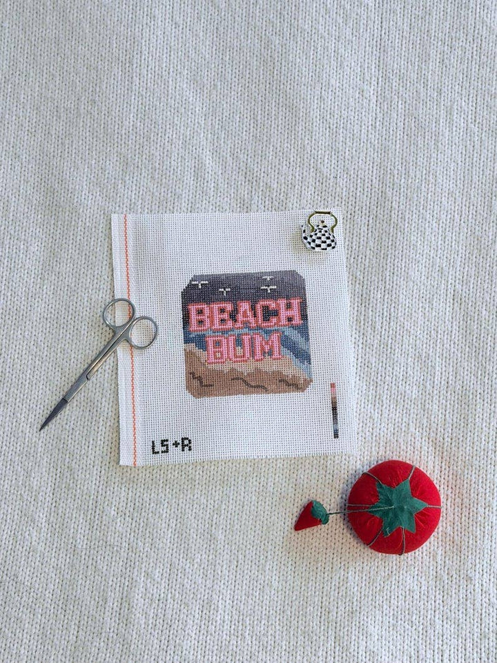 Lets Stitch Studio - Beach Bum Winter Scene Hand Painted Needlepoint Canvas - Pisgah Needleworks