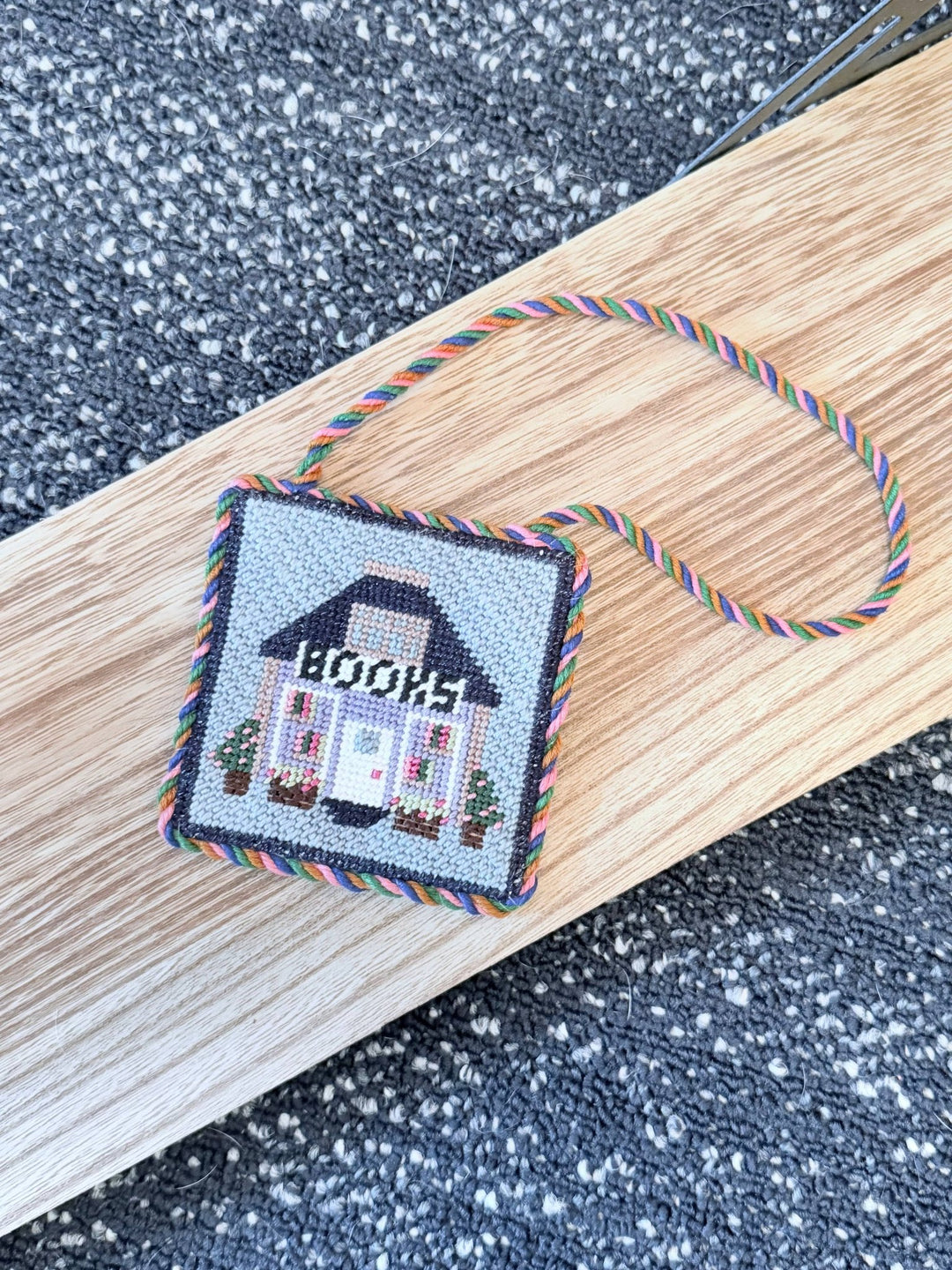Lets Stitch Studio - Mini Bookshop 18 Mesh Canvas HandPainted Needlepoint - Pisgah Needleworks