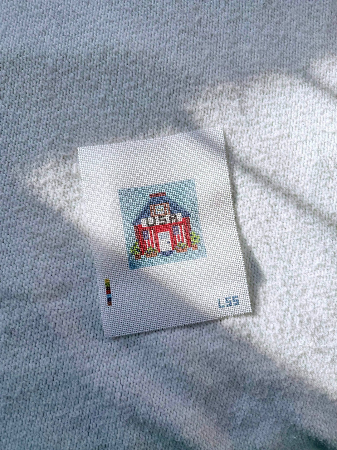 Lets Stitch Studio - Mini USA House 18 Mesh Canvas HandPainted Needlepoint - Pisgah Needleworks