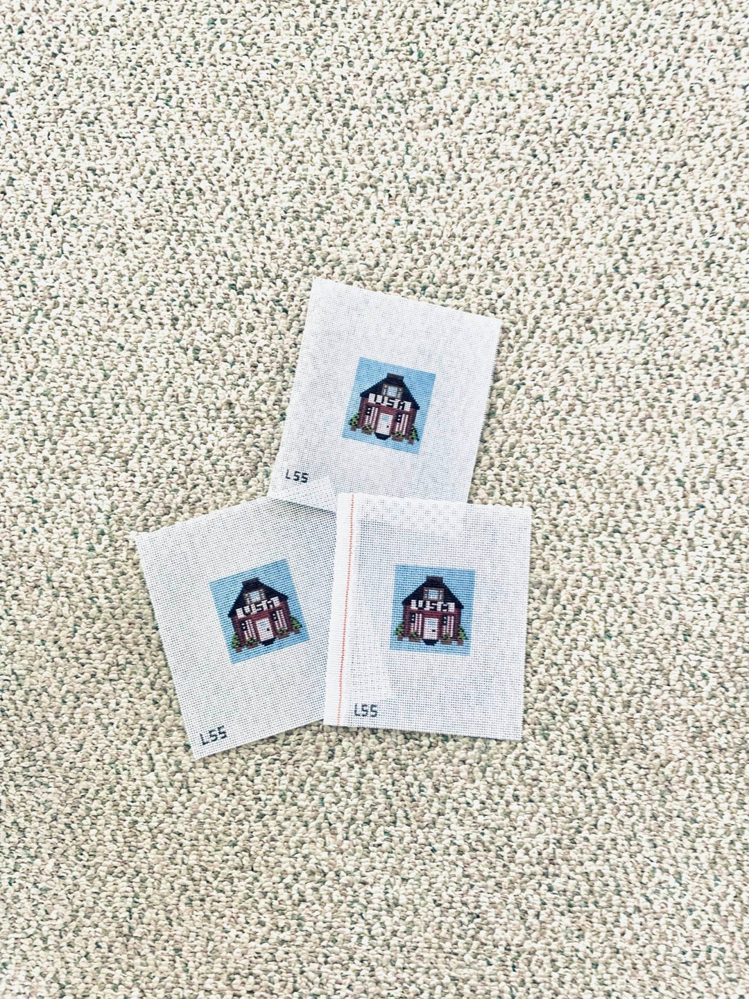 Lets Stitch Studio - Mini USA House 18 Mesh Canvas HandPainted Needlepoint - Pisgah Needleworks