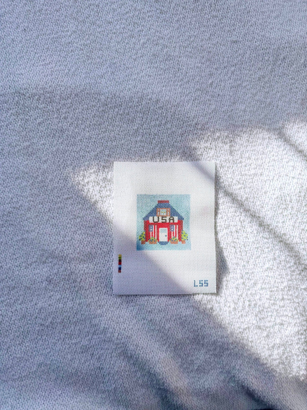 Lets Stitch Studio - Mini USA House 18 Mesh Canvas HandPainted Needlepoint - Pisgah Needleworks
