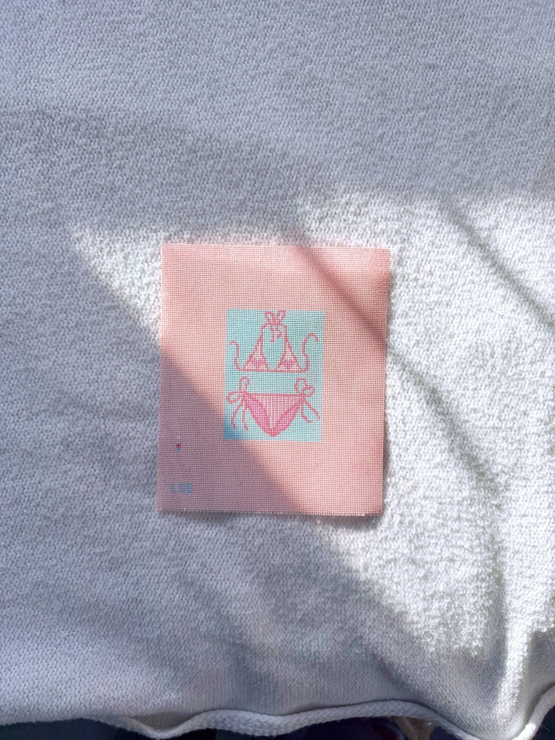 Lets Stitch Studio - Pink and Blue Bikini So Tini 18 Mesh needlepoint Canvas - Pisgah Needleworks