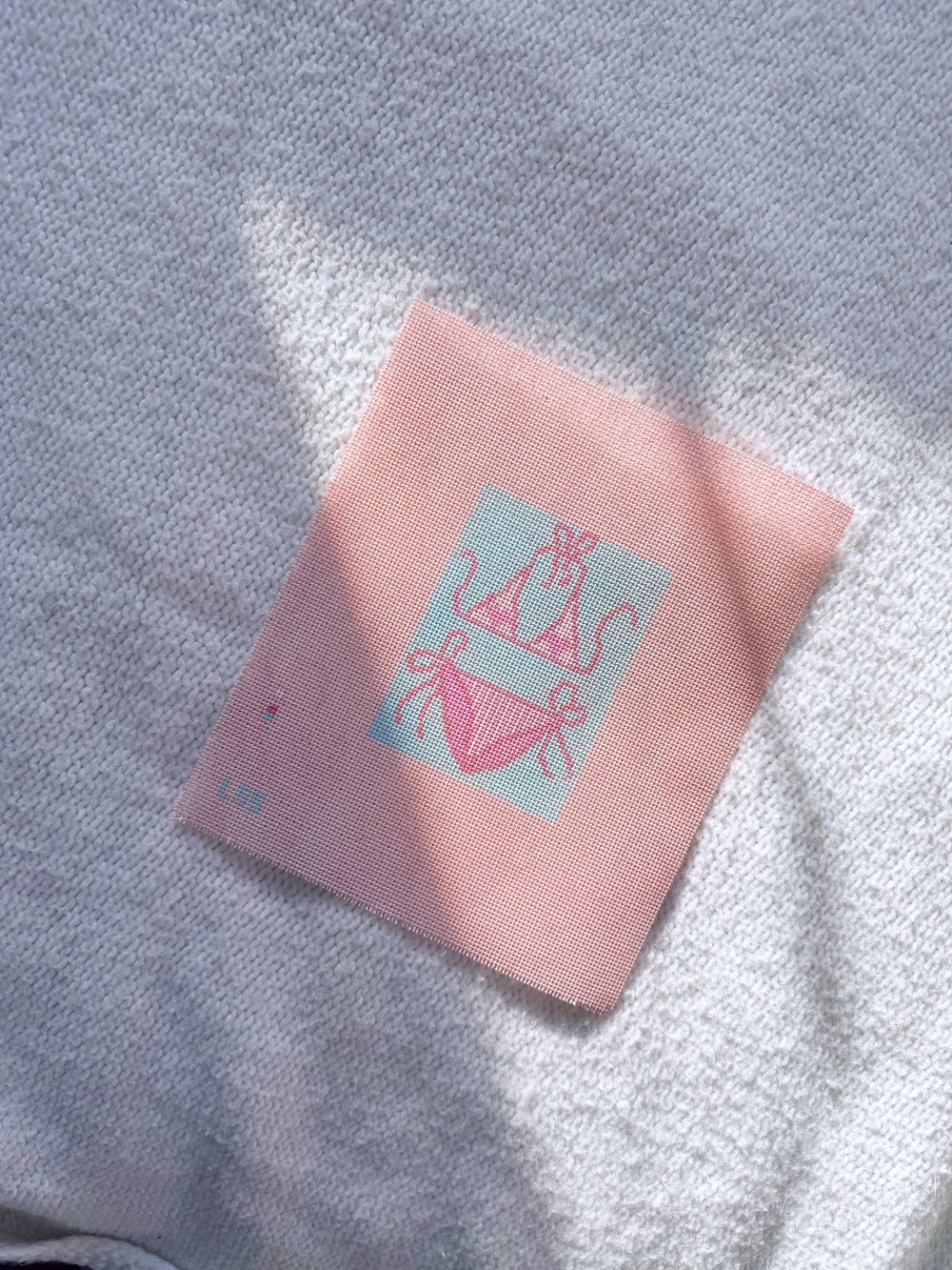 Lets Stitch Studio - Pink and Blue Bikini So Tini 18 Mesh needlepoint Canvas - Pisgah Needleworks