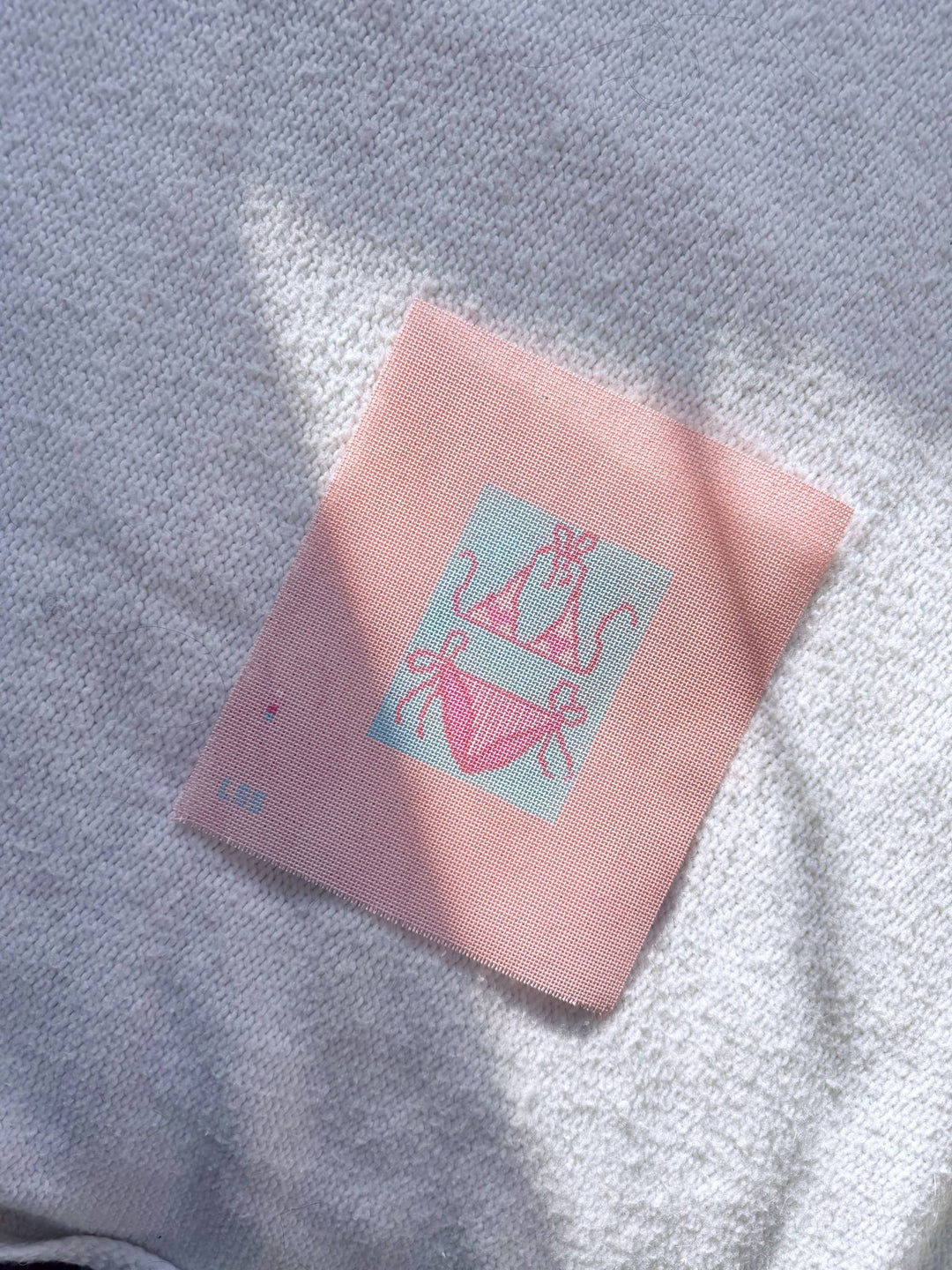 Lets Stitch Studio - Pink and Blue Bikini So Tini 18 Mesh needlepoint Canvas - Pisgah Needleworks