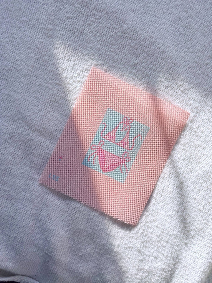 Lets Stitch Studio - Pink and Blue Bikini So Tini 18 Mesh needlepoint Canvas - Pisgah Needleworks