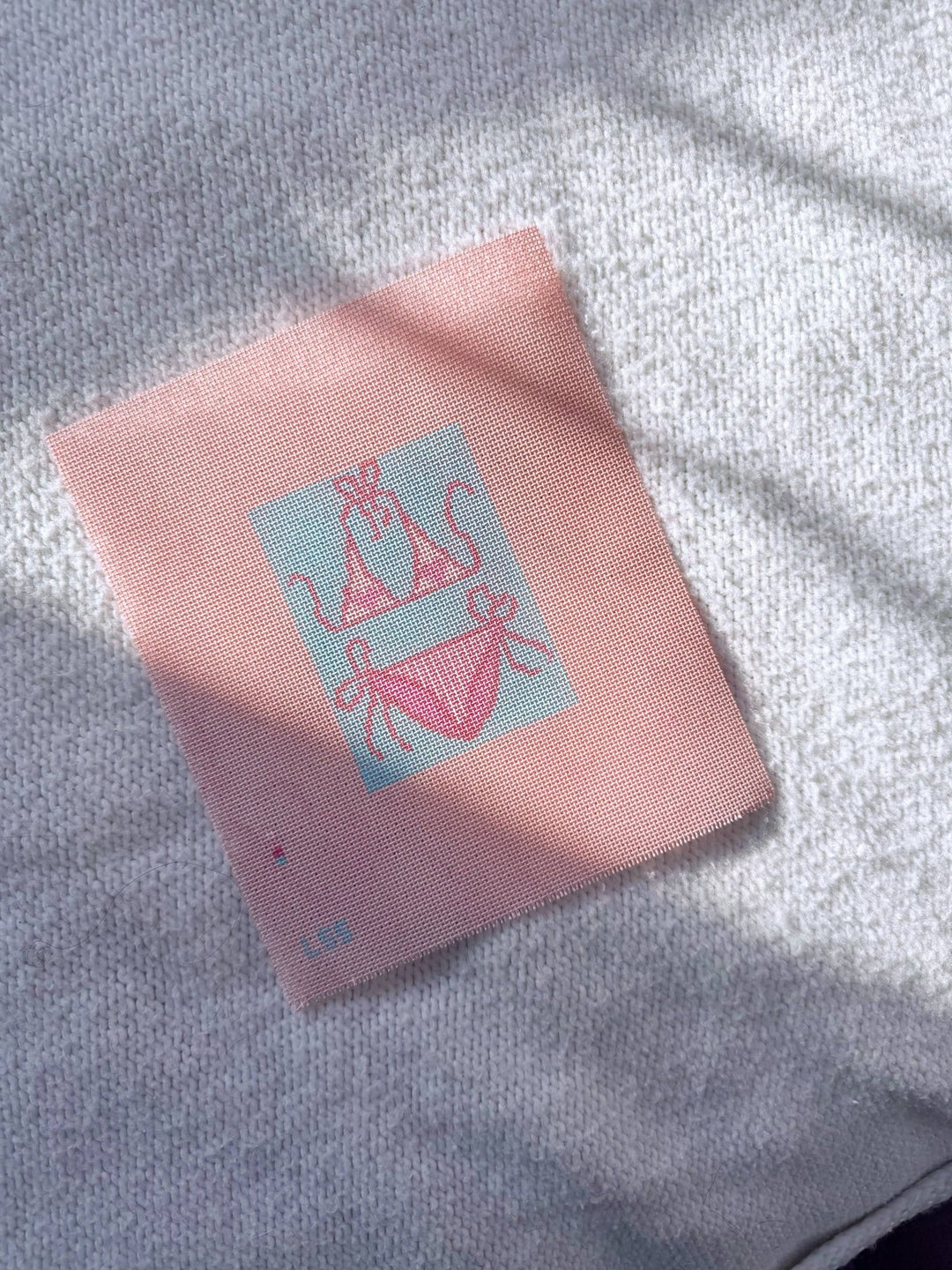 Lets Stitch Studio - Pink and Blue Bikini So Tini 18 Mesh needlepoint Canvas - Pisgah Needleworks