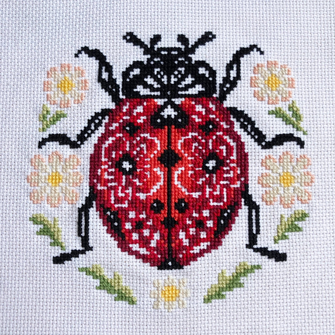 Lil’ Ladybird Cross Stitch Kit – Love Poppet Beginner Set - Pisgah Needleworks