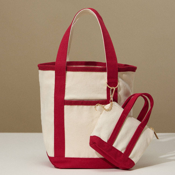 Lilla Haven - EcoCharm Cotton Everywhere - Carry Canvas Tote Bag - Small Size: Red / One - size / 5DG78049 - Pisgah Needleworks