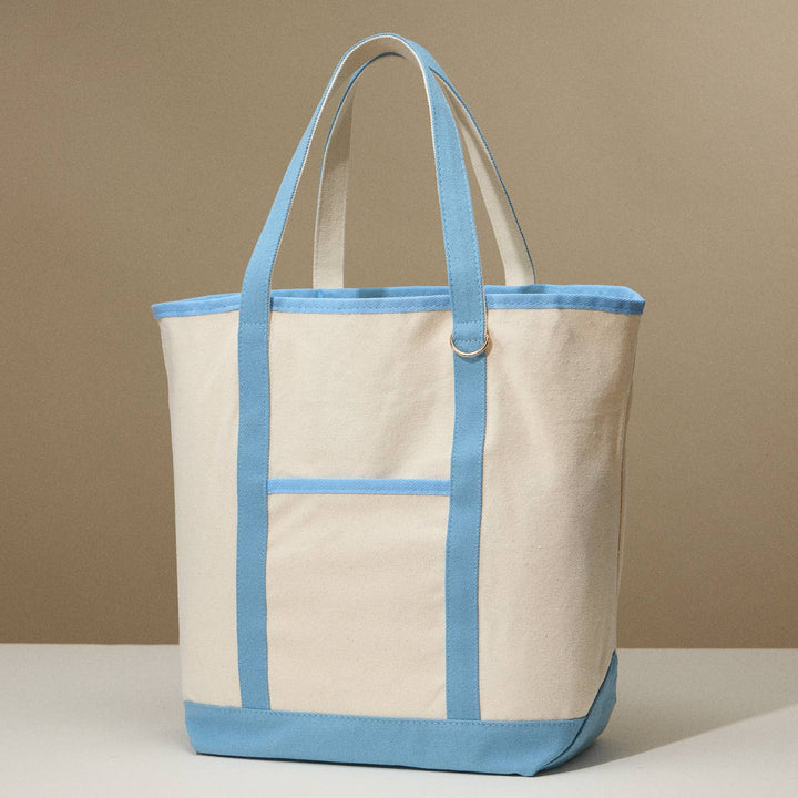 Lilla Haven - Ecofriendly Basic Cotton Canvas Everywhere Carry Tote Bag with Charm Holder: Light Blue / One size / 5DG78048 - Pisgah Needleworks