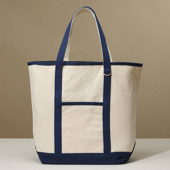 Lilla Haven - Ecofriendly Basic Cotton Canvas Everywhere Carry Tote Bag with Charm Holder: Navy / One size / 5DG78048 - Pisgah Needleworks