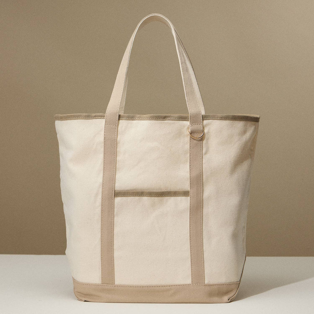 Lilla Haven - Ecofriendly Basic Cotton Canvas Everywhere Carry Tote Bag with Charm Holder: Navy / One size / 5DG78048 - Pisgah Needleworks