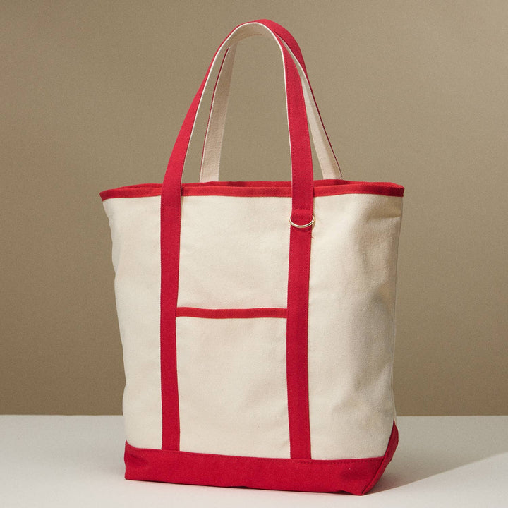 Lilla Haven - Ecofriendly Basic Cotton Canvas Everywhere Carry Tote Bag with Charm Holder: Red / One size / 5DG78048 - Pisgah Needleworks