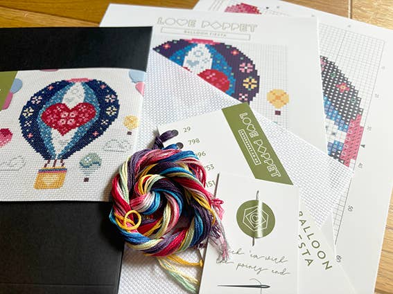 Love Poppet - Balloon Fiesta - Cross Stitch Kit - Pisgah Needleworks