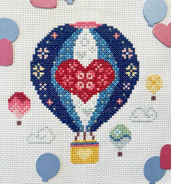 Love Poppet - Balloon Fiesta - Cross Stitch Kit - Pisgah Needleworks