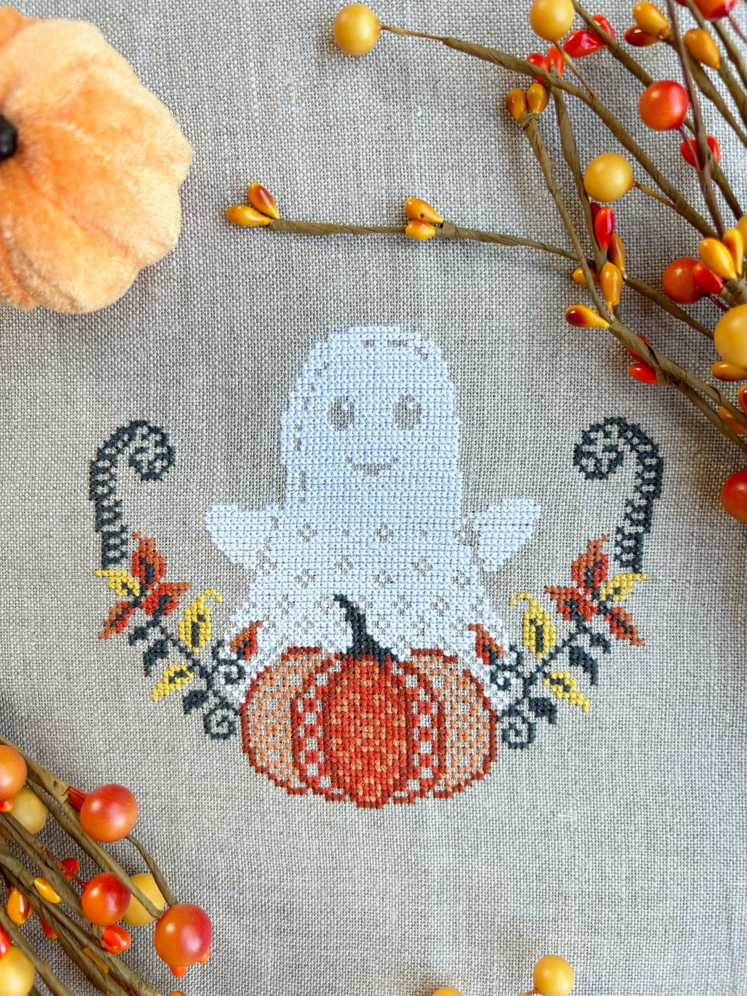 Love Poppet – Boo Ghost Cross Stitch Kit - Pisgah Needleworks