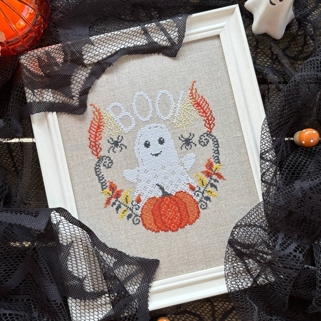 Love Poppet – Boo Ghost Cross Stitch Kit - Pisgah Needleworks