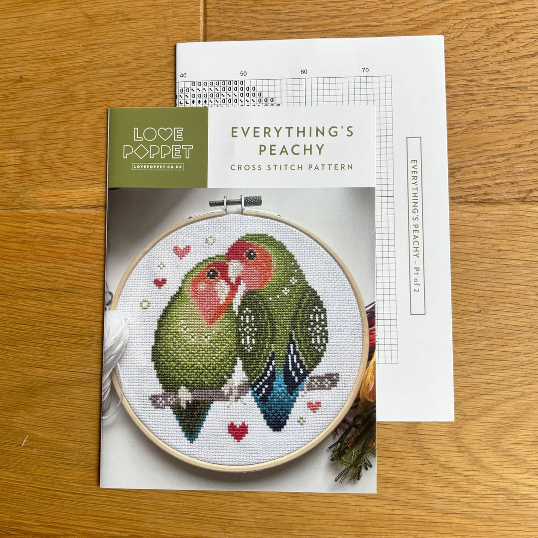 Love Poppet - Everything's Peachy - Cross Stitch Kit - Pisgah Needleworks