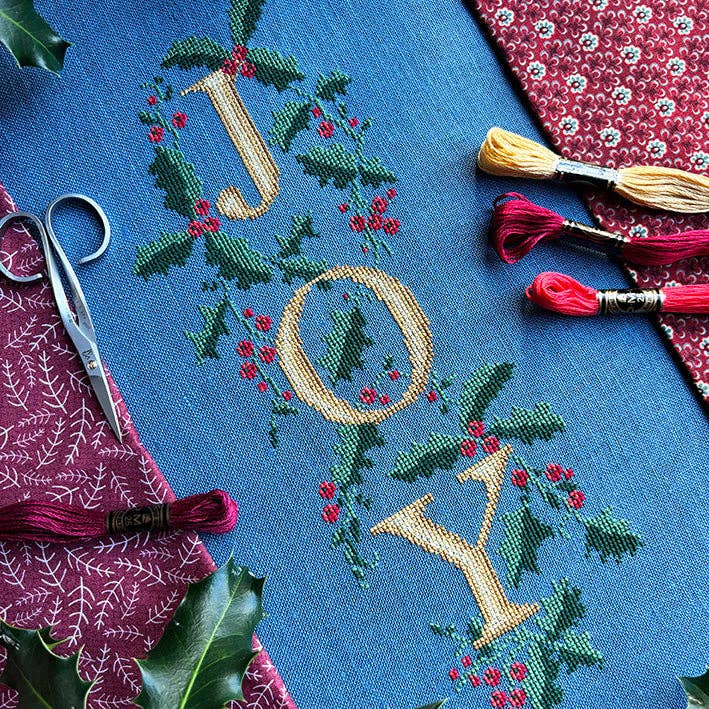 Love Poppet – Festive Joy Cross Stitch Kit | Holiday Needlecraft Design - Pisgah Needleworks