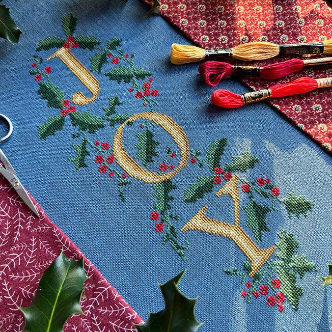 Love Poppet – Festive Joy Cross Stitch Kit | Holiday Needlecraft Design - Pisgah Needleworks