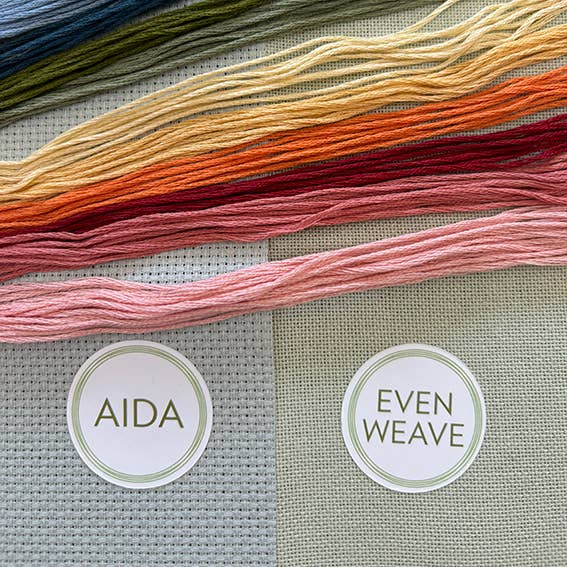 Love Poppet - Floral Butterfly - Cross Stitch Kit: 14ct Aida - Pisgah Needleworks