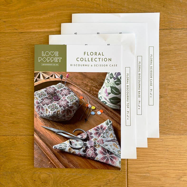 Love Poppet – Floral Collection Cross Stitch Pattern | Printed Chart Set - Pisgah Needleworks