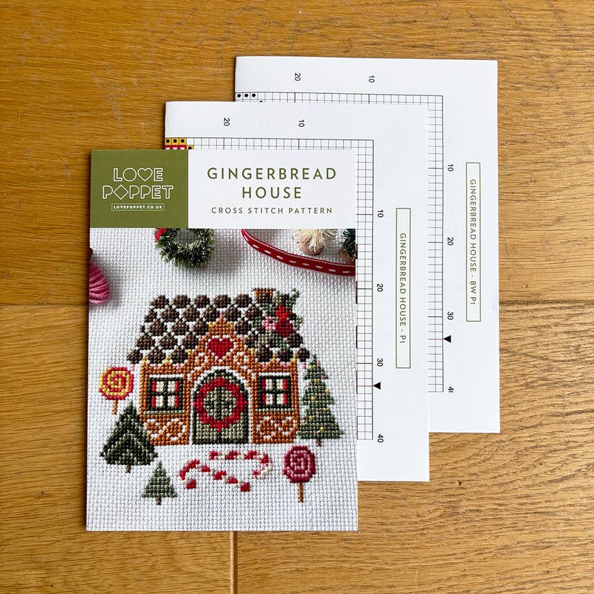 Love Poppet - Gingerbread House - Printed Chart - Pisgah Needleworks