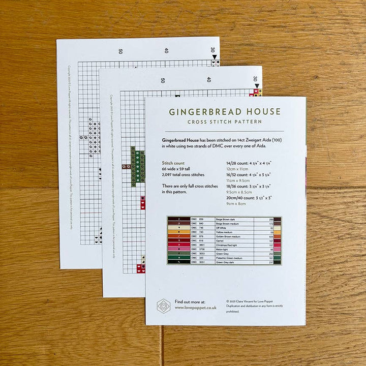 Love Poppet - Gingerbread House - Printed Chart - Pisgah Needleworks