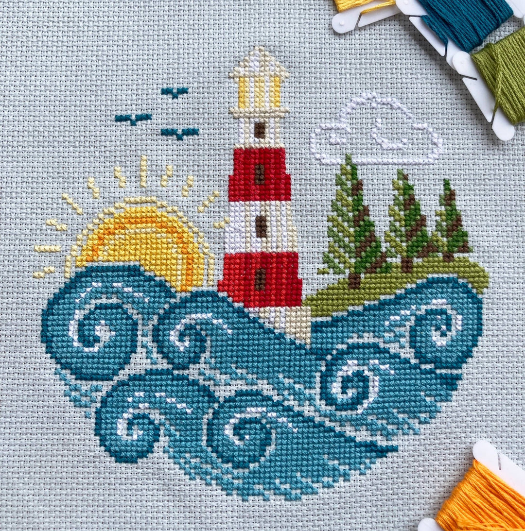 Love Poppet – Going Coastal Cross Stitch Kit | Seaside - Themed Needlecraft - Pisgah Needleworks