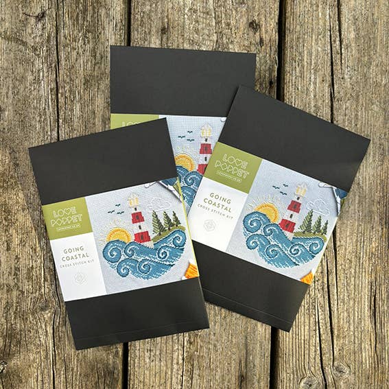 Love Poppet – Going Coastal Cross Stitch Kit | Seaside - Themed Needlecraft - Pisgah Needleworks