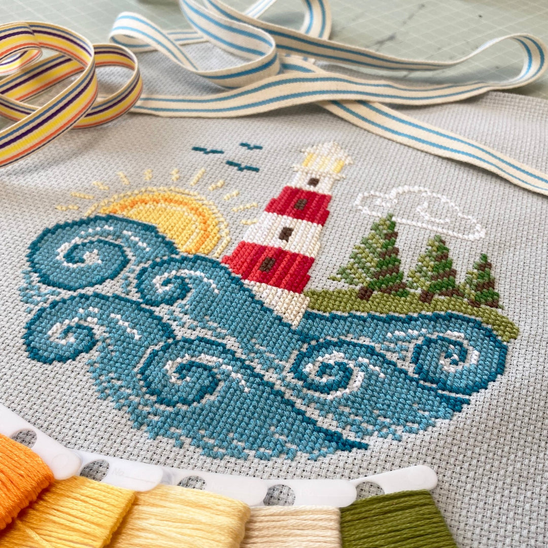 Love Poppet – Going Coastal Cross Stitch Kit | Seaside - Themed Needlecraft - Pisgah Needleworks