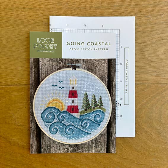 Love Poppet – Going Coastal Cross Stitch Kit | Seaside - Themed Needlecraft - Pisgah Needleworks