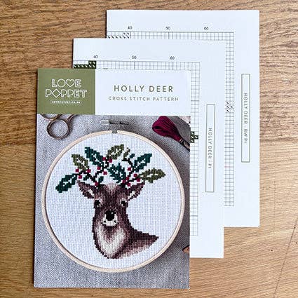 Love Poppet - Holly Deer - Printed Chart - Pisgah Needleworks