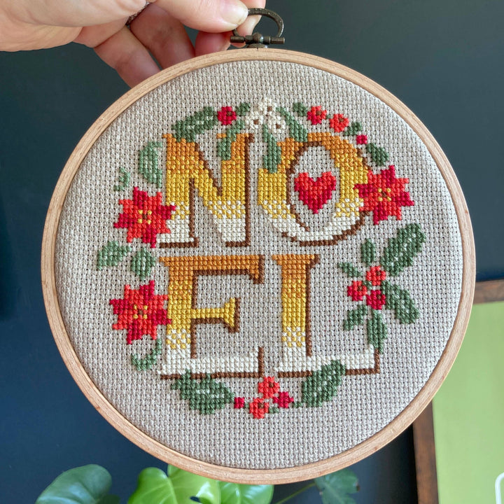 Love Poppet – Noel Four Letter Floral Cross Stitch Kit - Pisgah Needleworks