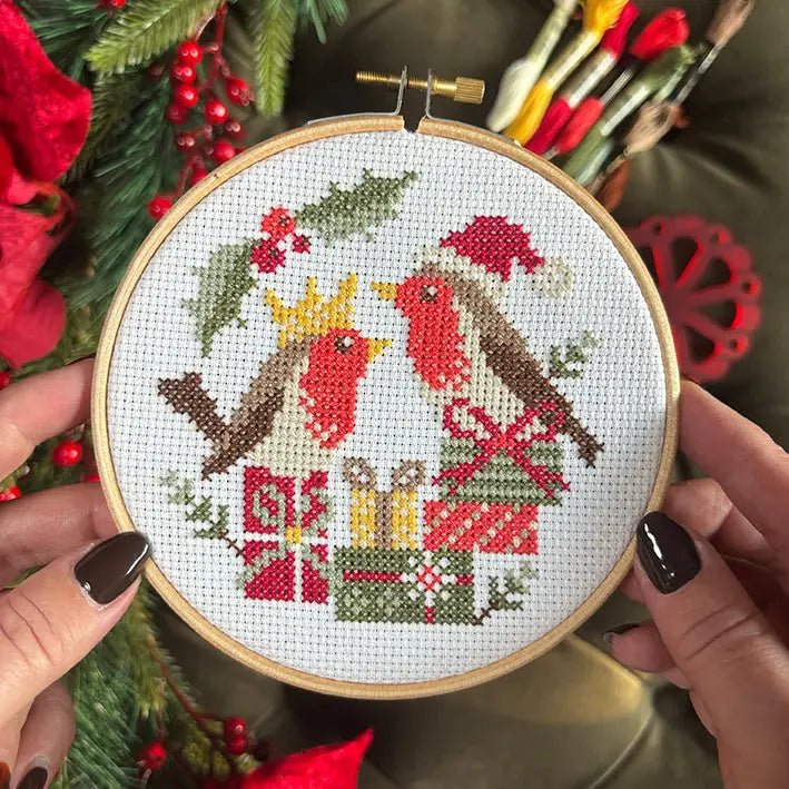 Love Poppet Season's Tweetings Christmas Cross Stitch Printed Chart - Pisgah Needleworks