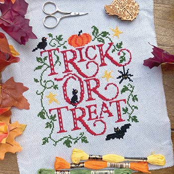 Love Poppet – Trick or Treat Cross Stitch Pattern | Halloween Printed Chart - Pisgah Needleworks