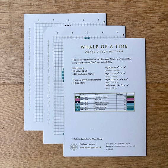 Love Poppet - Whale of a Time - Printed Chart - Pisgah Needleworks