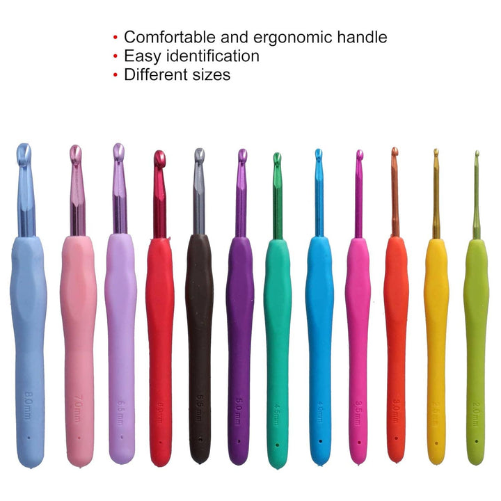 Magnifique Hearts Ergonomic Crochet Hook Set – 12 Soft Grip Hooks - Pisgah Needleworks
