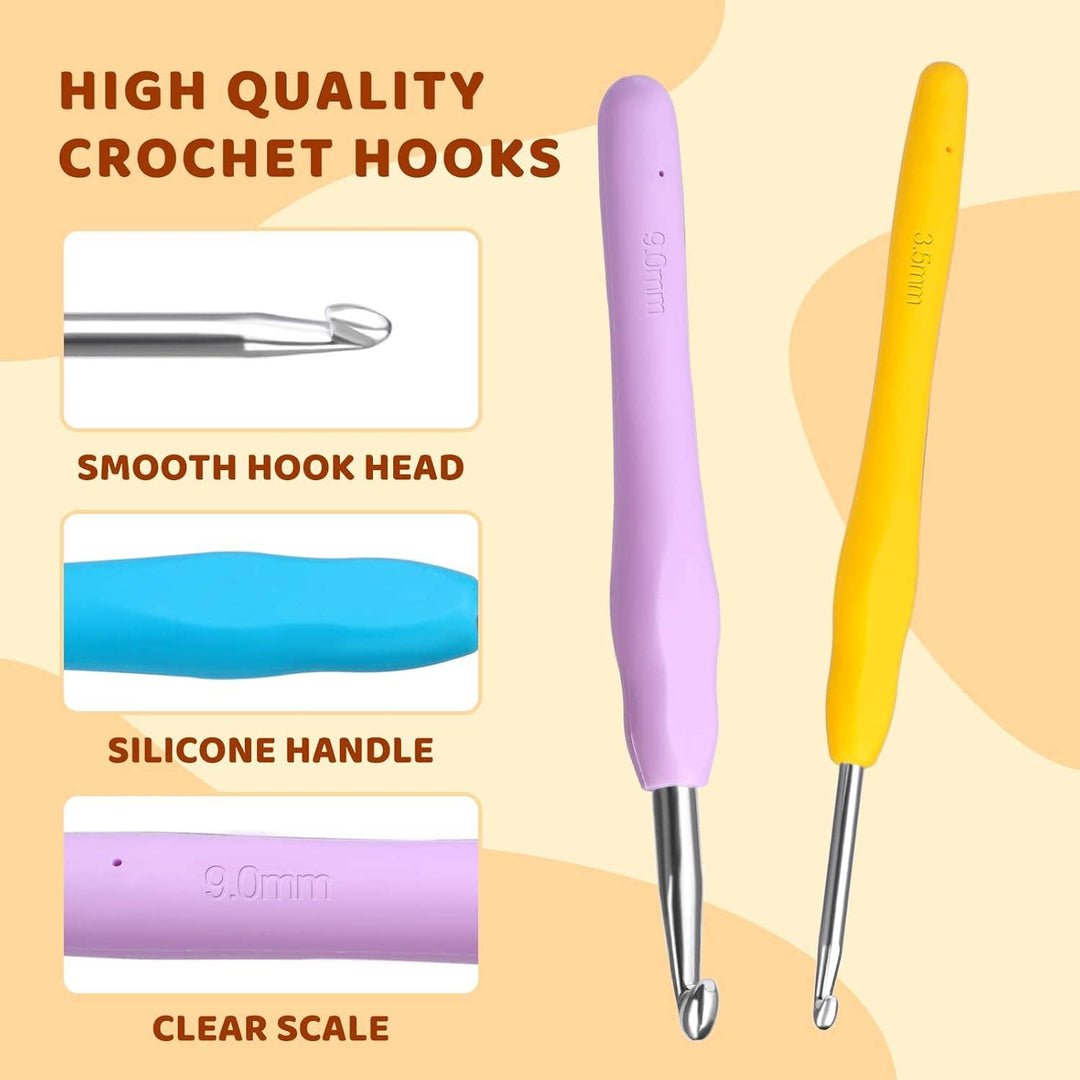 Magnifique Hearts Ergonomic Crochet Hook Set – 12 Soft Grip Hooks - Pisgah Needleworks