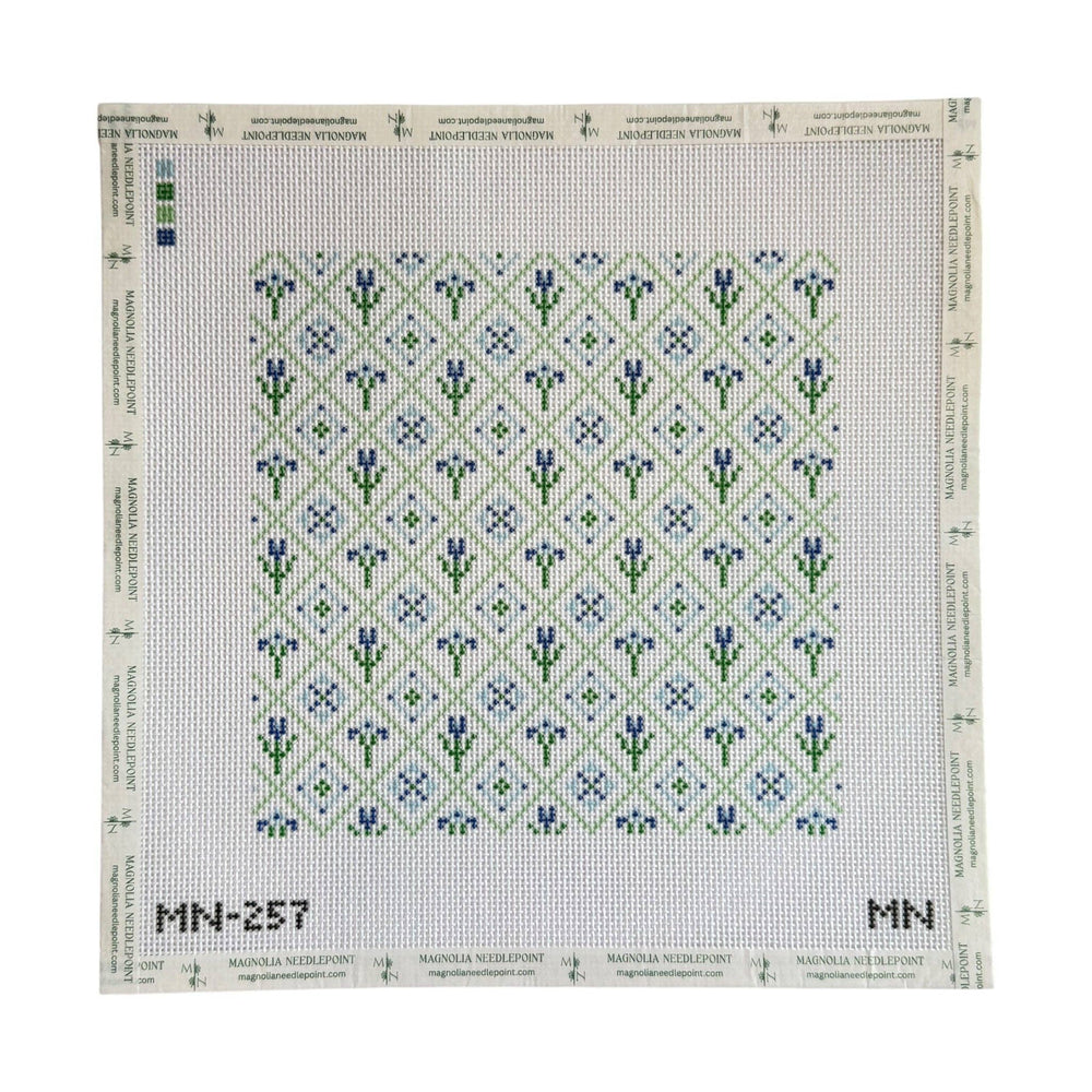 Magnolia Needlepoint - Bluebell Lattice - Pisgah Needleworks