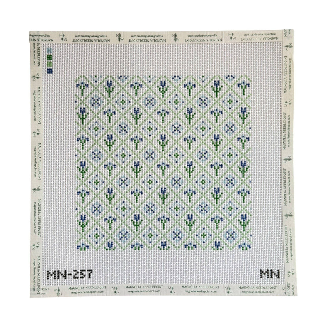 Magnolia Needlepoint - Bluebell Lattice - Pisgah Needleworks