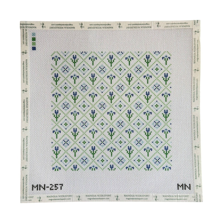 Magnolia Needlepoint - Bluebell Lattice - Pisgah Needleworks