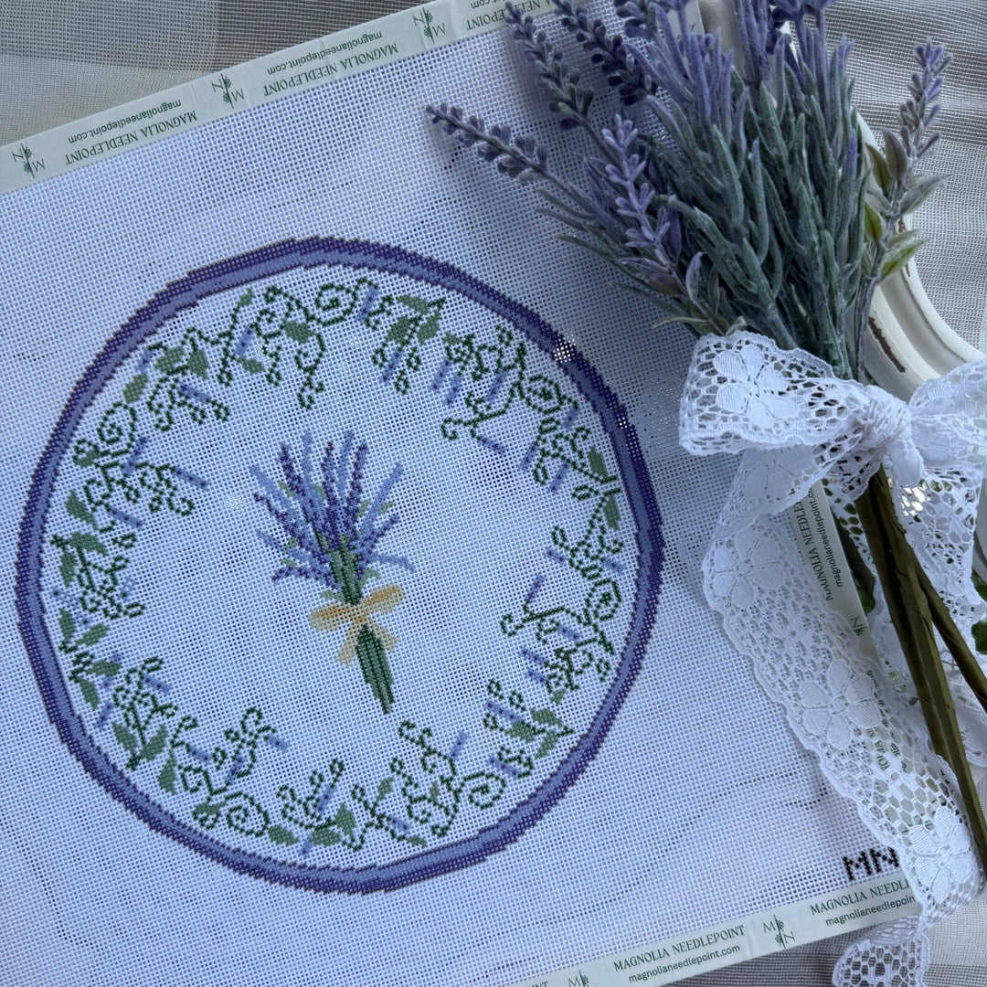 Magnolia Needlepoint - Lavender Bundles Plate - Pisgah Needleworks