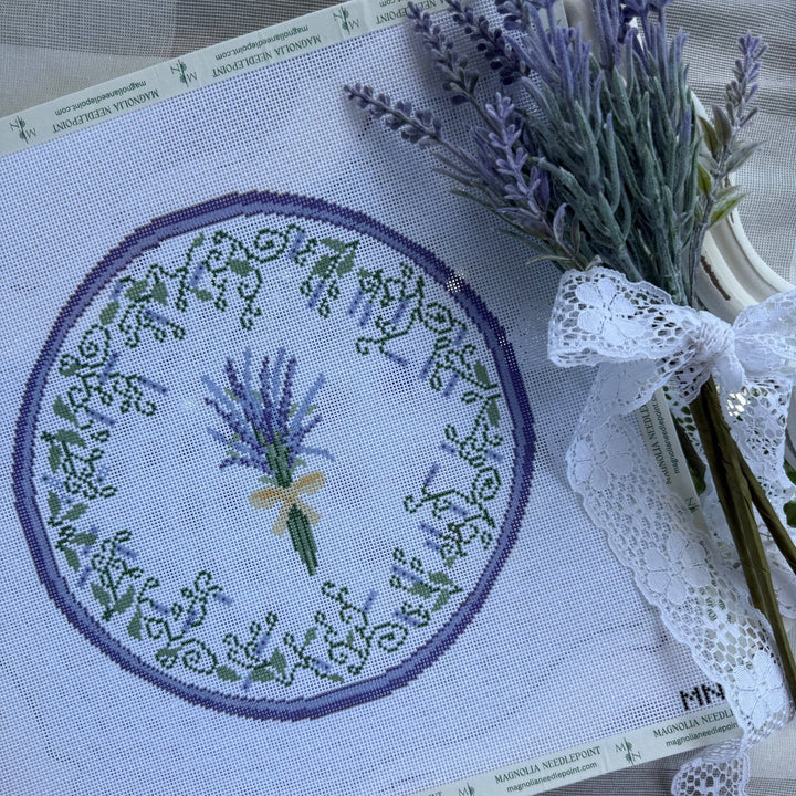 Magnolia Needlepoint - Lavender Bundles Plate - Pisgah Needleworks